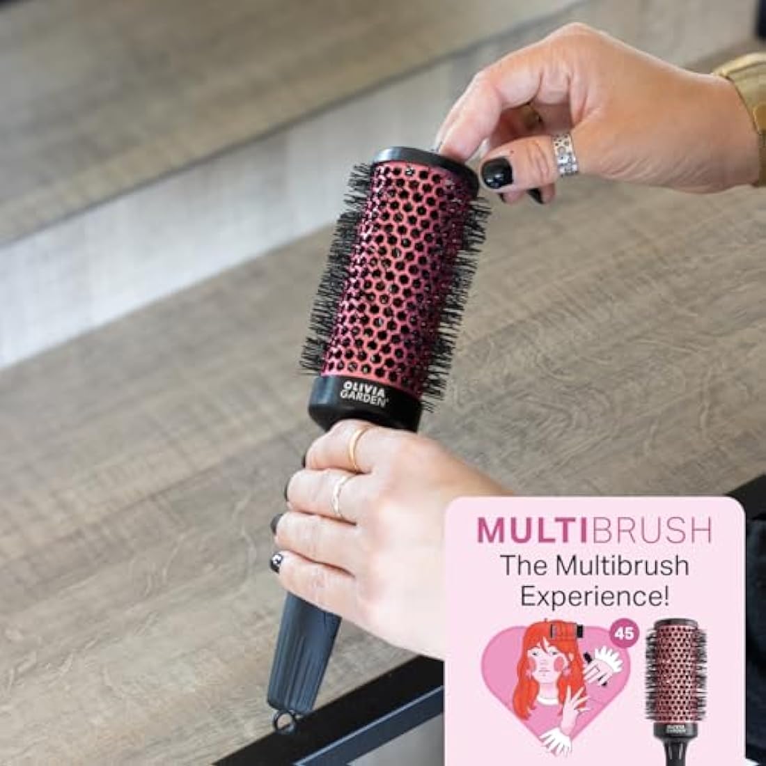 Olivia Garden Multibrush Kit | 45mm Detachable Barrels & Handle