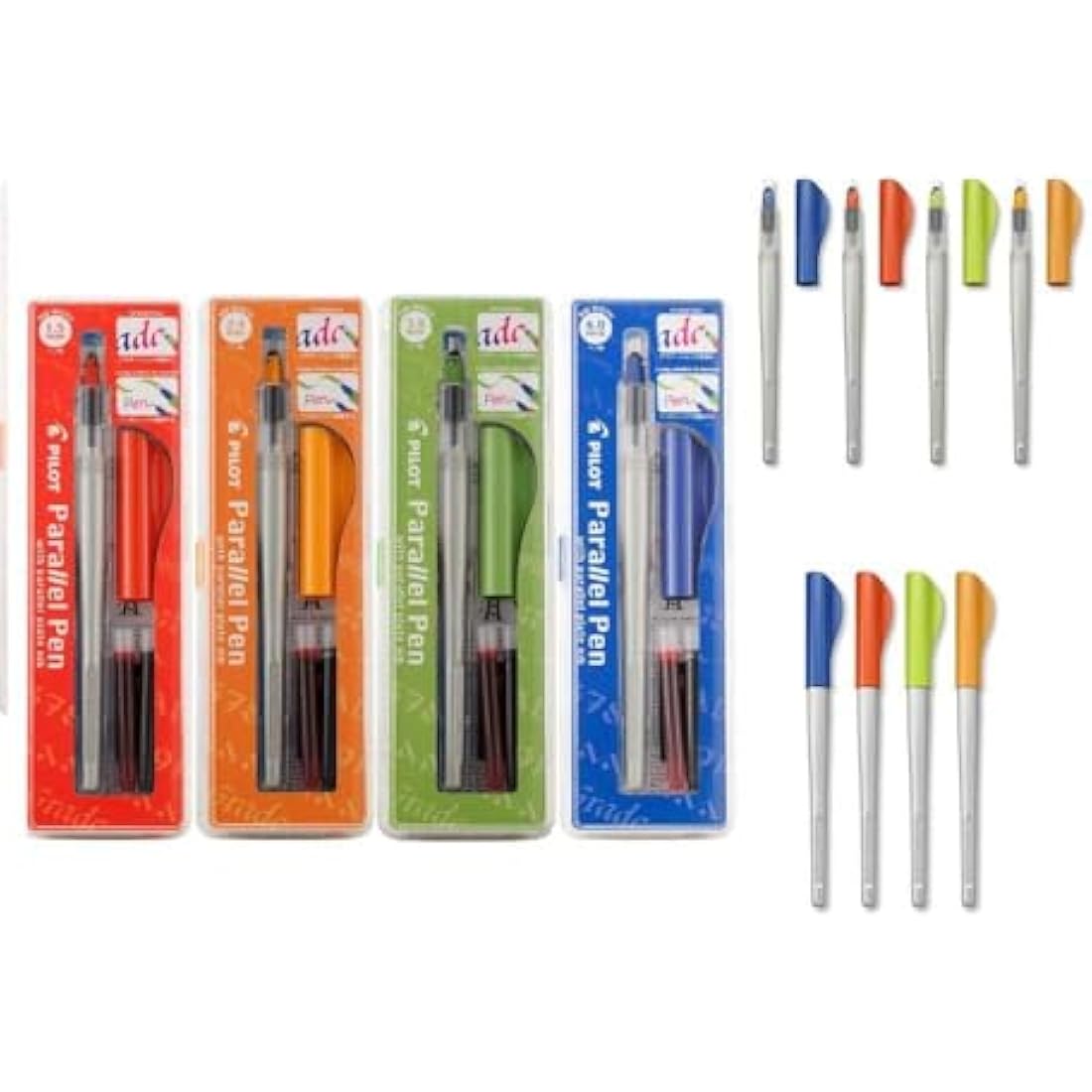 Pilot Parallel Pen Calligraphy Set - 4 Nib Sizes with 18 Ink Cartridges