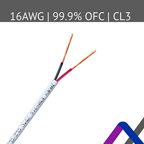 JAVEX 16 Gauge OFC Speaker Wire | UL-CL3 Certified Audio Cable, 30.5M