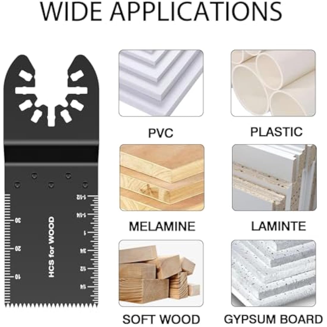 Meff-Mluk 100-Piece Oscillating Tool Blades for Wood and Plastic