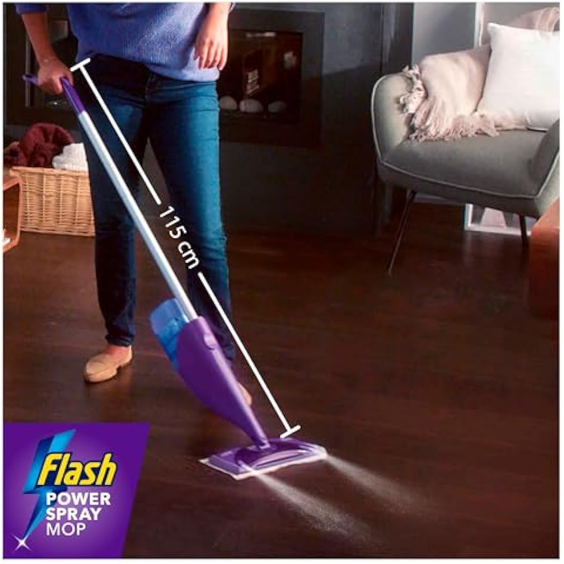 Flash Power Spray Mop Floor Cleaner Starter Kit with 3 Pads