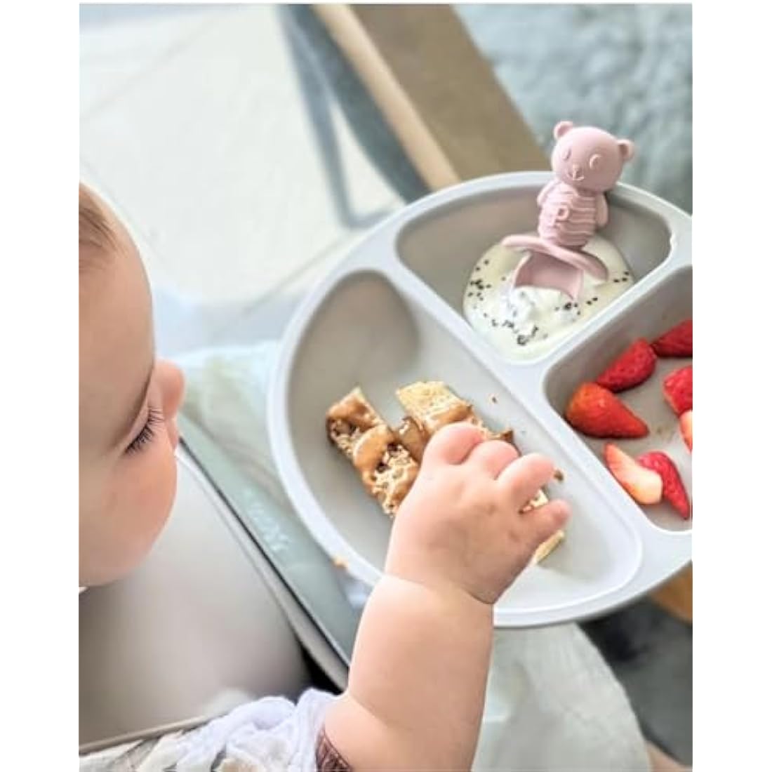PandaEar Silicone Suction Plates and Spoons Set for Baby Weaning