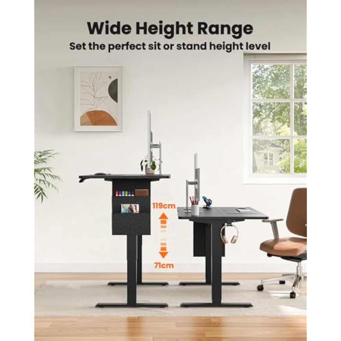 ErGear Electric Standing Desk | 120x60cm Height Adjustable Sit Stand Desk