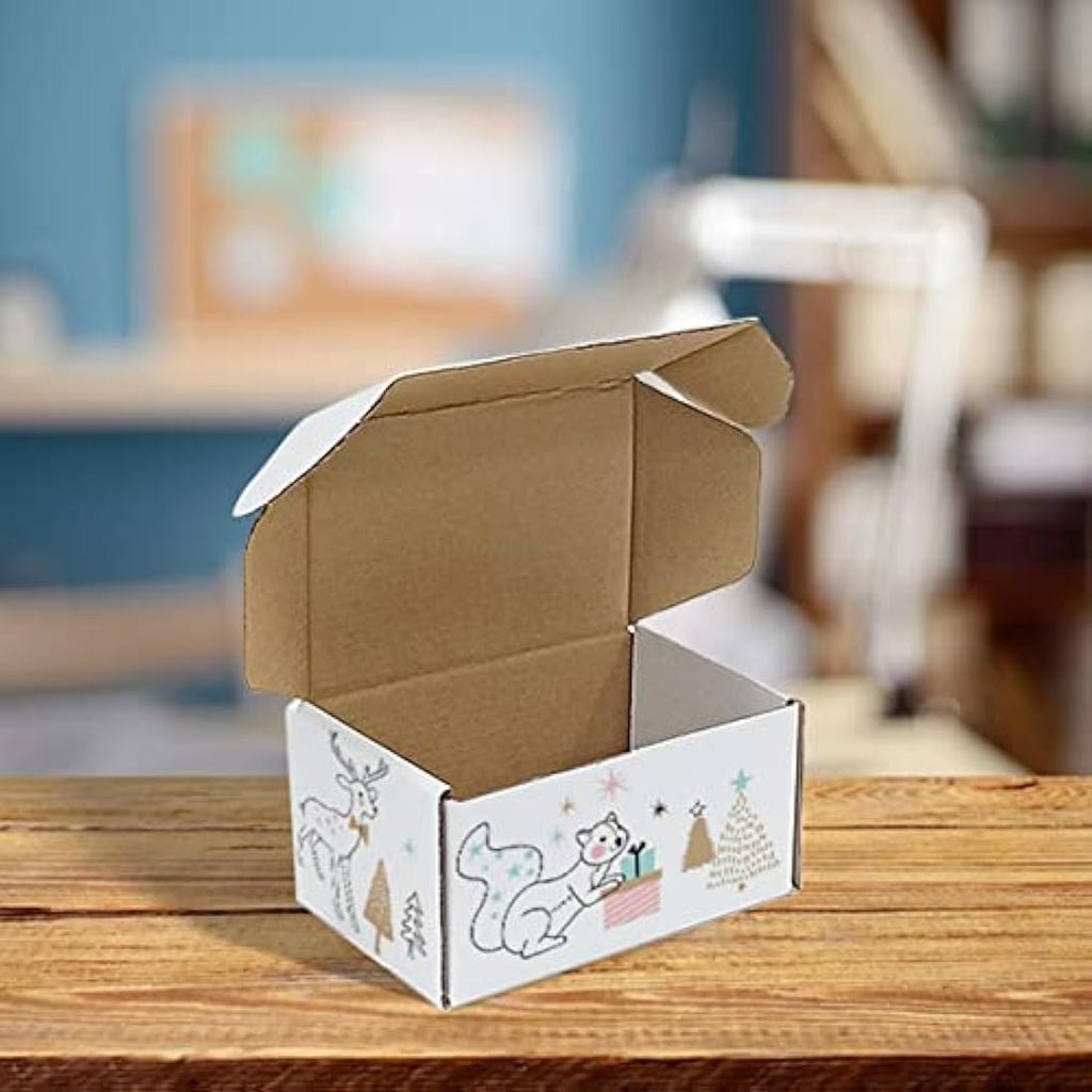 Jolof Store 6x4x3 White Corrugated Shipping Boxes - 25 Pack Mailers