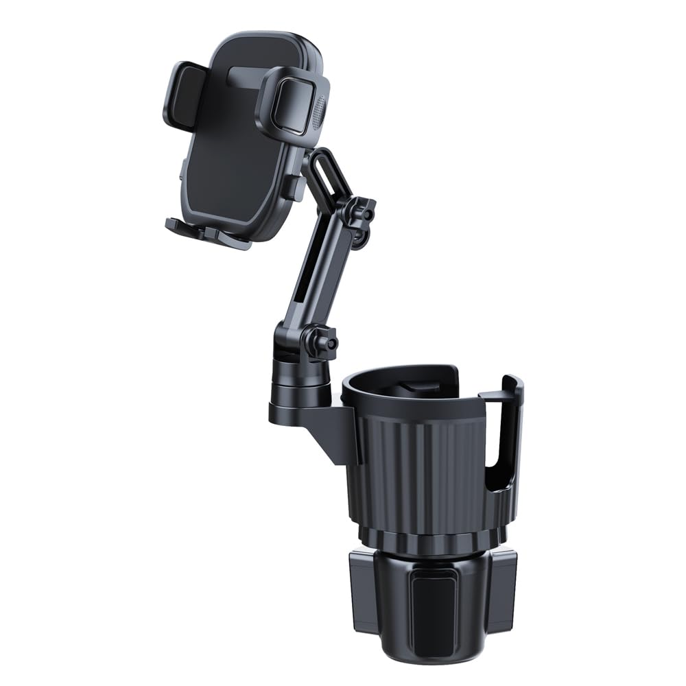 Elecphbo 2-in-1 Car Cup Holder Expander and 360° Phone Mount