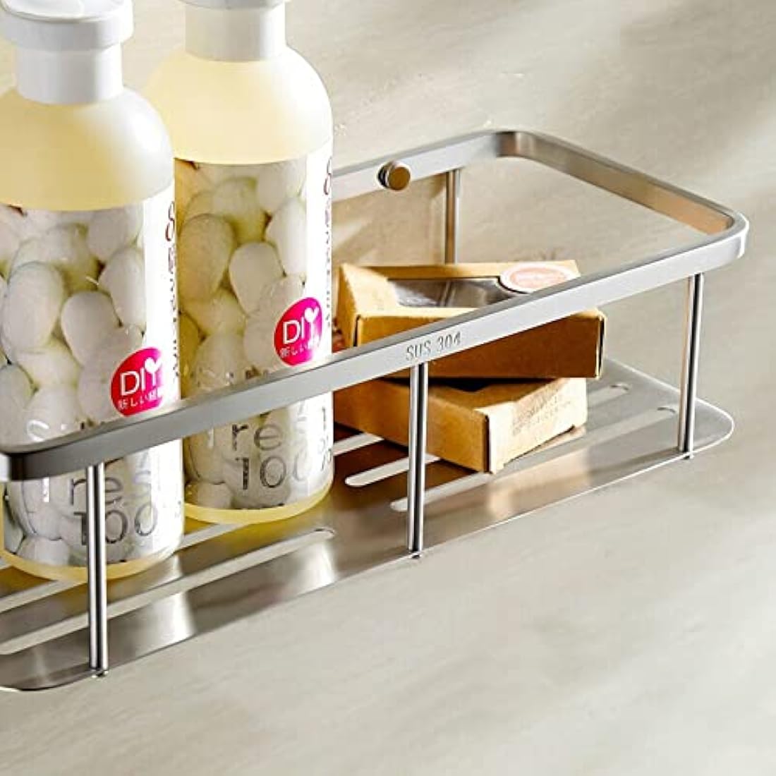 Konhard Rustproof Stainless Steel Corner Shower Caddy Wall Bracket