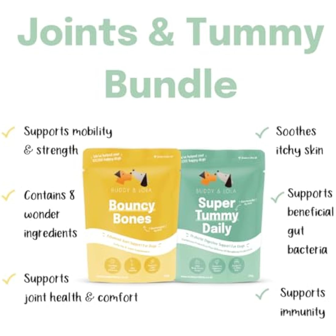 Buddy & Lola Dog Joints & Tummy Bundle | Probiotic Powder & Glucosamine