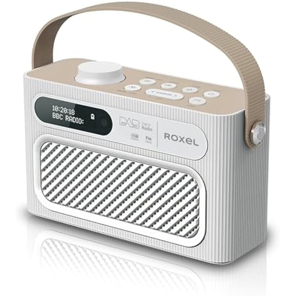 Roxel RDR-40 Portable DAB/DAB+ Digital FM Radio & Wireless Speaker - White