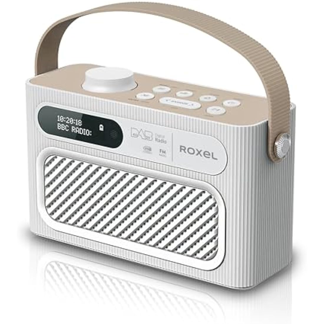 Roxel RDR-40 Portable DAB/DAB+ Digital FM Radio & Wireless Speaker - White