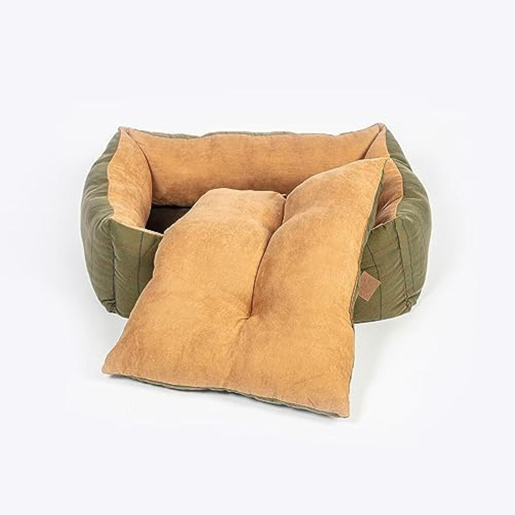 Danish Design Hunter Tweed Dog Snuggle Bed | Washable Faux Suede - 34"