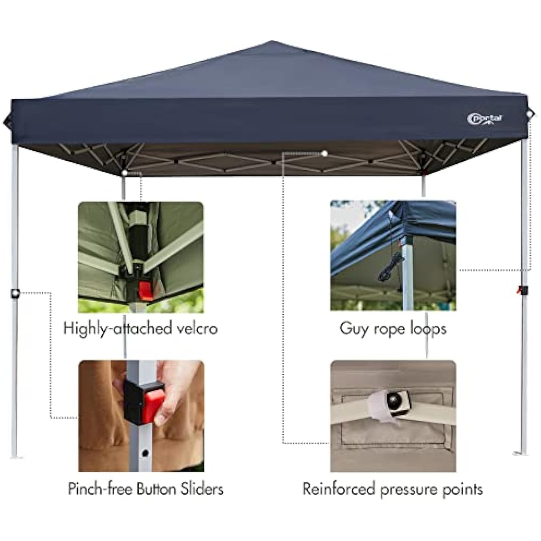 PORTAL 3x3m Pop Up Gazebo – Heavy Duty Steel Frame Outdoor Canopy Tent