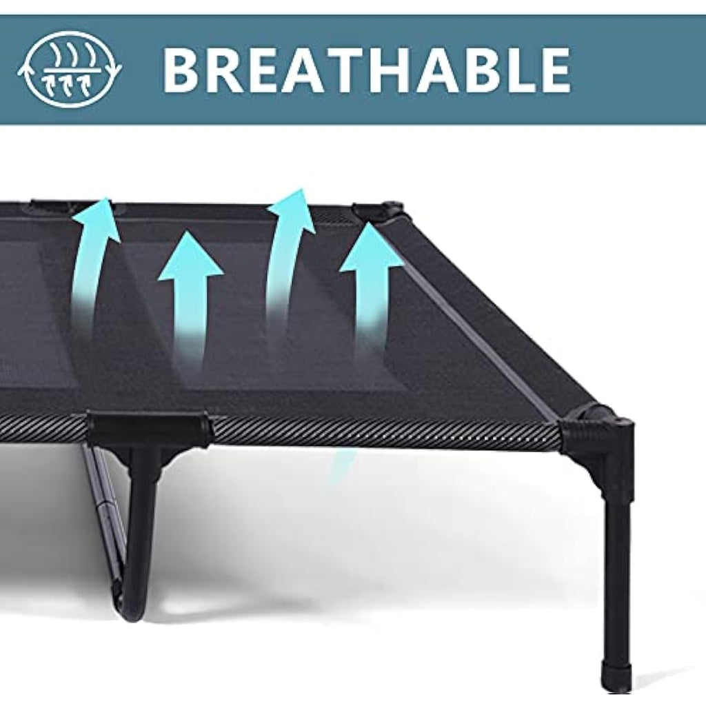 ANWA Elevated Dog Bed – Large Raised Outdoor Pet Cot with Teslin Mesh