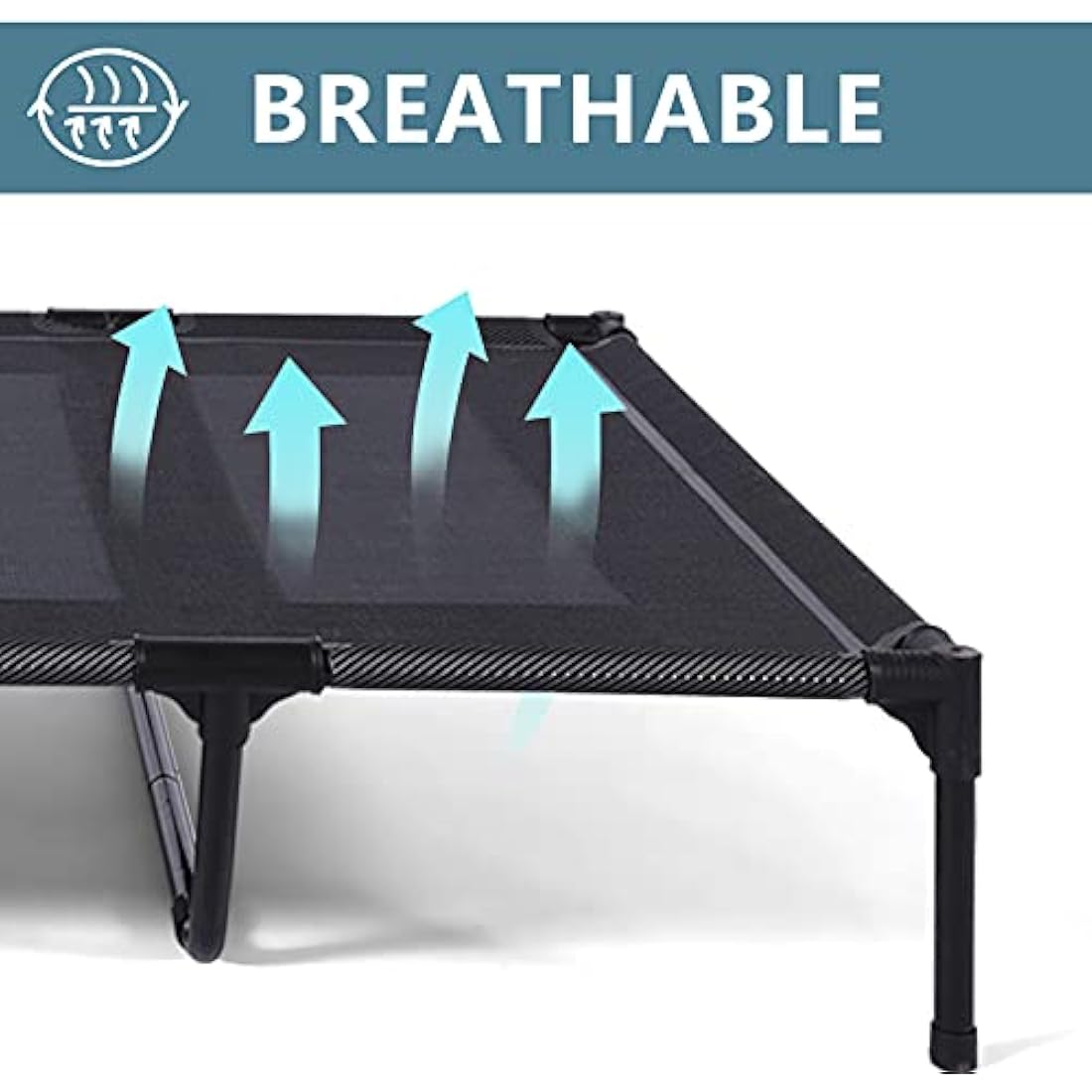 ANWA Elevated Dog Bed – Large Raised Outdoor Pet Cot with Teslin Mesh