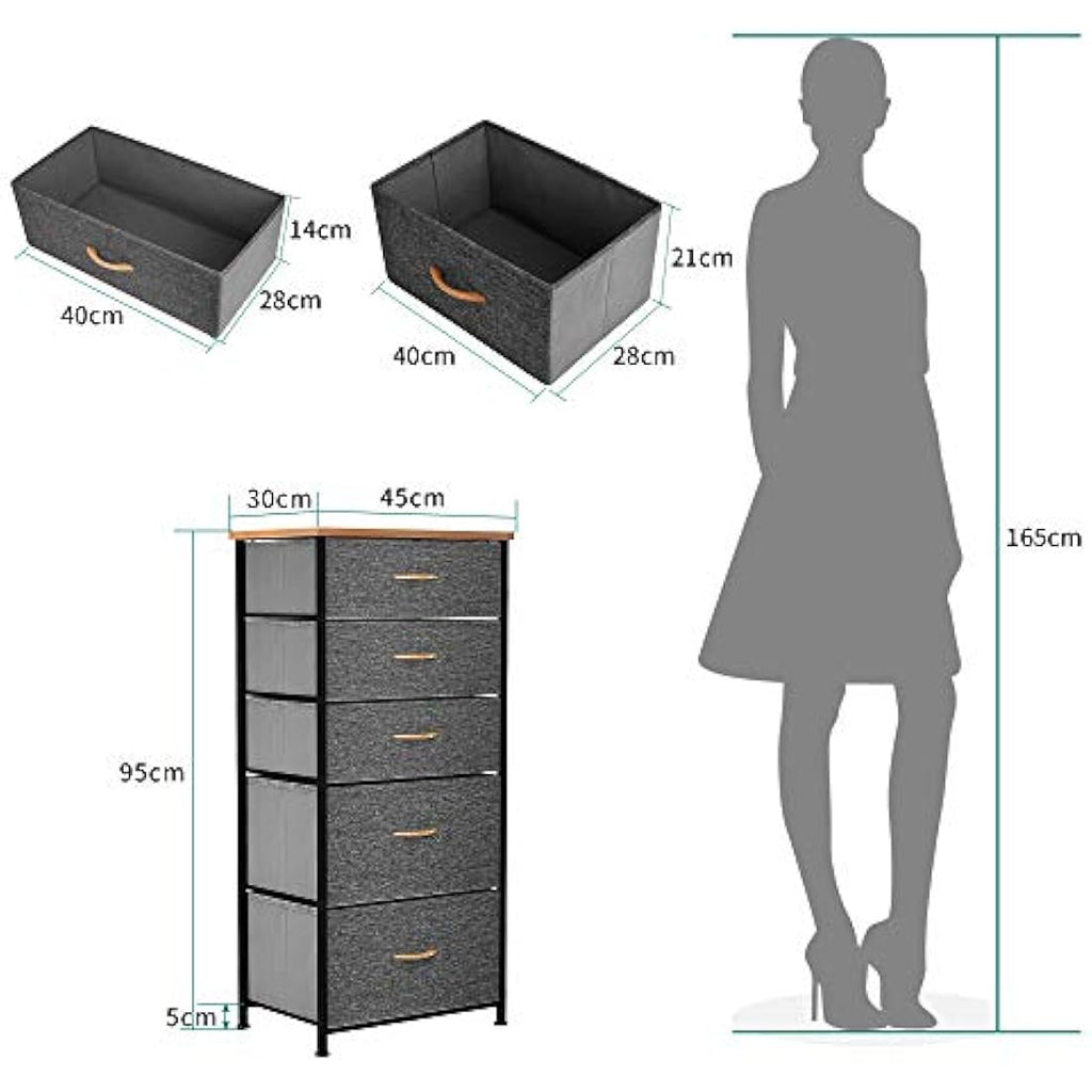 YITAHOME 5-Drawer Fabric Dresser | Metal Frame Storage Organizer