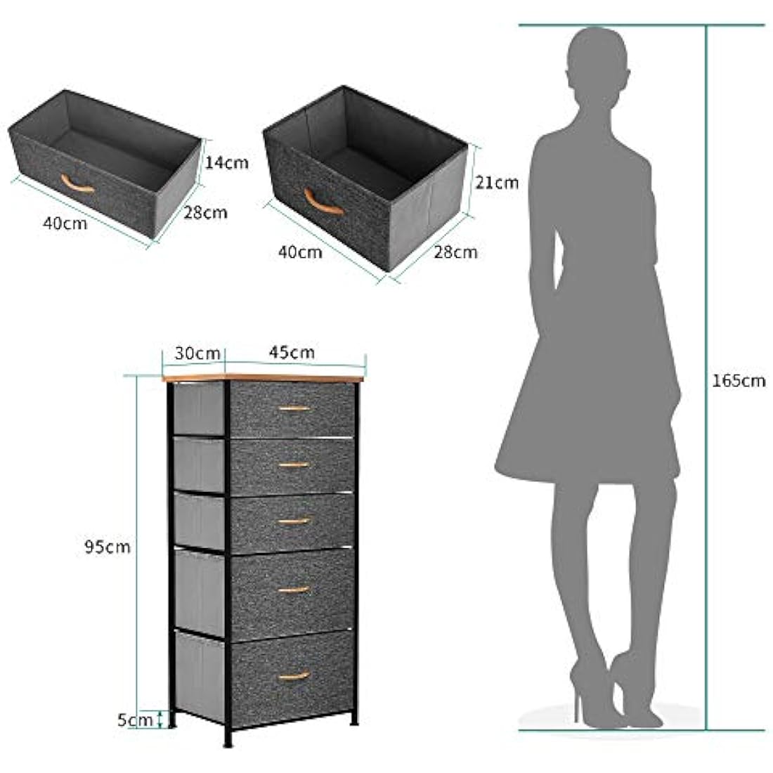 YITAHOME 5-Drawer Fabric Dresser | Metal Frame Storage Organizer
