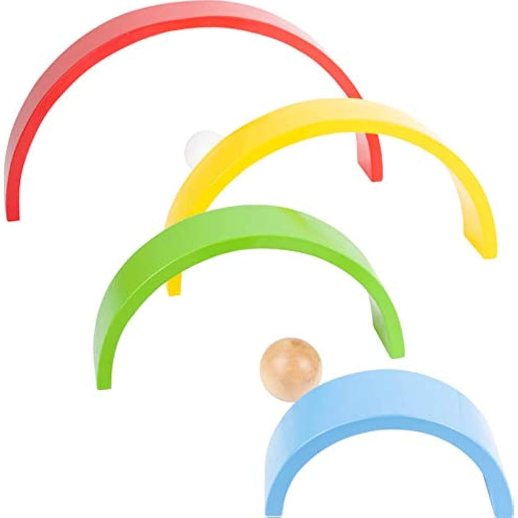 Small Foot XL Wooden Rainbow Stacking Blocks – 12-Piece Montessori Toy