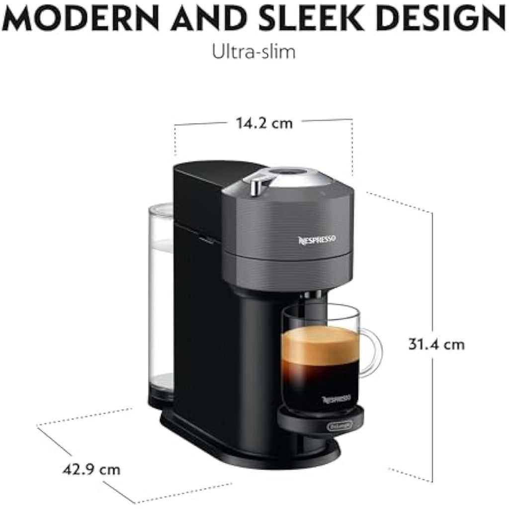 Nespresso Vertuo Next Coffee Machine by De'Longhi with Aeroccino – Grey