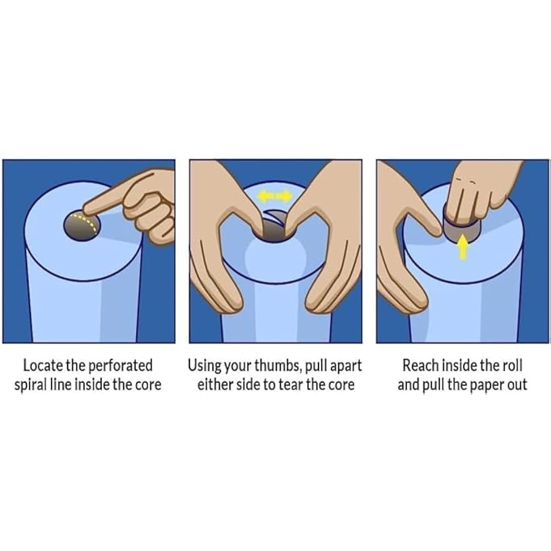 Blue Paper Rolls – 2 Ply Kitchen Towel Centre Feed 6 Pack