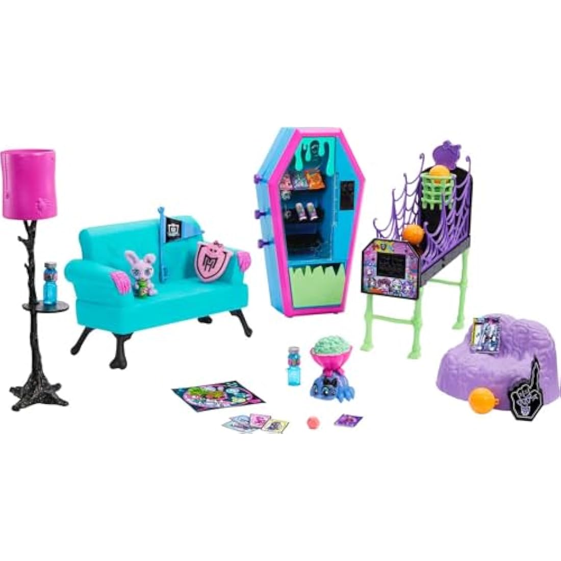 Monster High Student Lounge Playset with Vending Machine & Pets