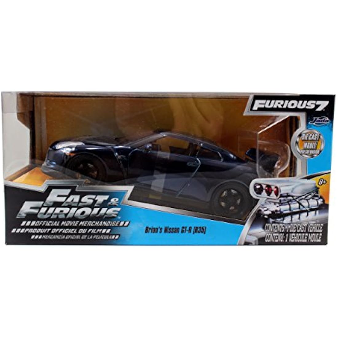 Jada Toys Brian's 2012 Nissan GT-R R35 Blue – 1:24 Diecast Model Car
