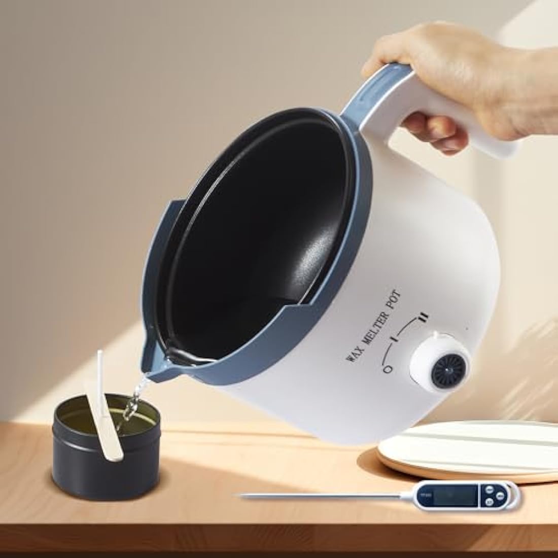 Electric Wax Melter for Candle Making with Thermometer