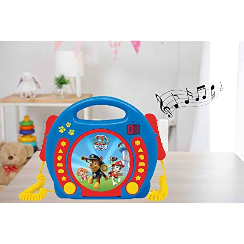 Lexibook Paw Patrol Portable CD Player with 2 Microphones - Blue