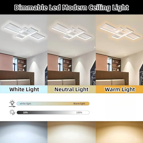 Jsz LED Dimmable Ceiling Light – Modern Metal & Acrylic Remote Control Lamp