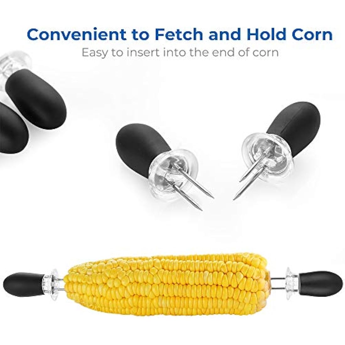Ecooe Corn on the Cob Holders – 8 Piece Stainless Steel Skewers with Box