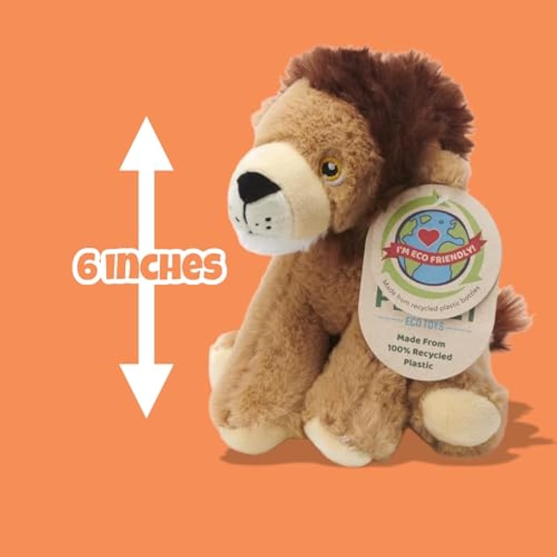 Deluxe Paws Your Planet Lion Eco Plush Toy | 15cm Recycled Soft Toy