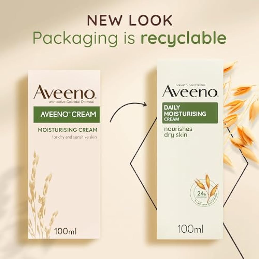 Aveeno Moisturising Cream | Colloidal Oatmeal Body Lotion - 100ml