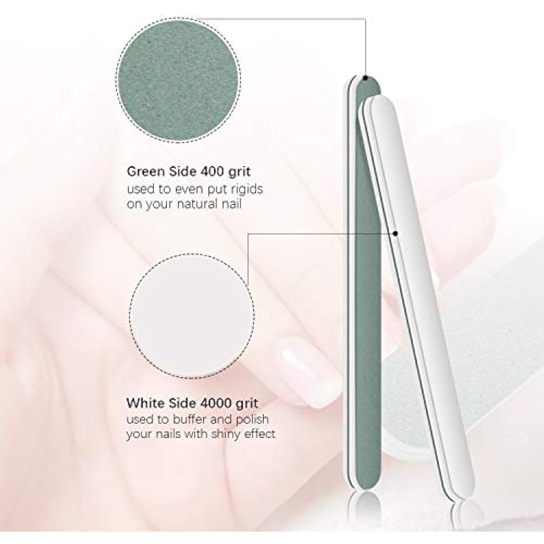 100 Pcs Disposable Nail Files | 180/240 Grit Emery Boards