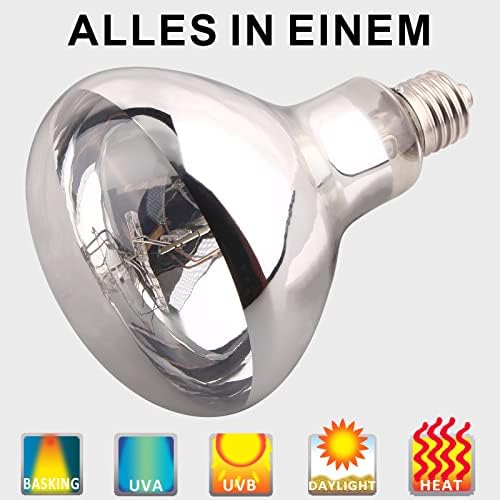 Dernord 80W Mercury Vapor Bulb | UVA UVB Reptile Basking Lamp for Tortoise
