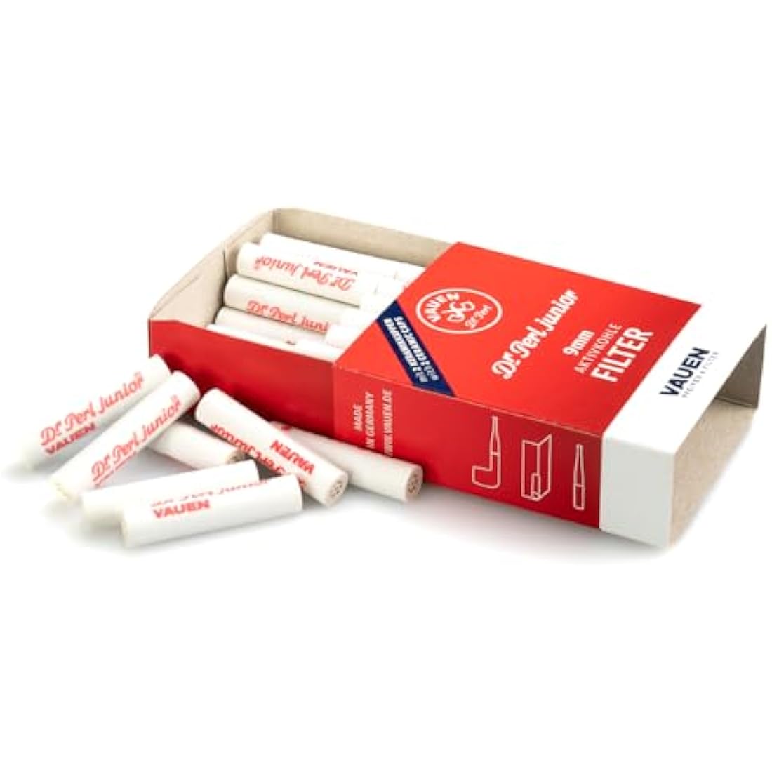 Vauen Dr. Perl Junior 9mm Active Charcoal Pipe Filters - 40 Pack