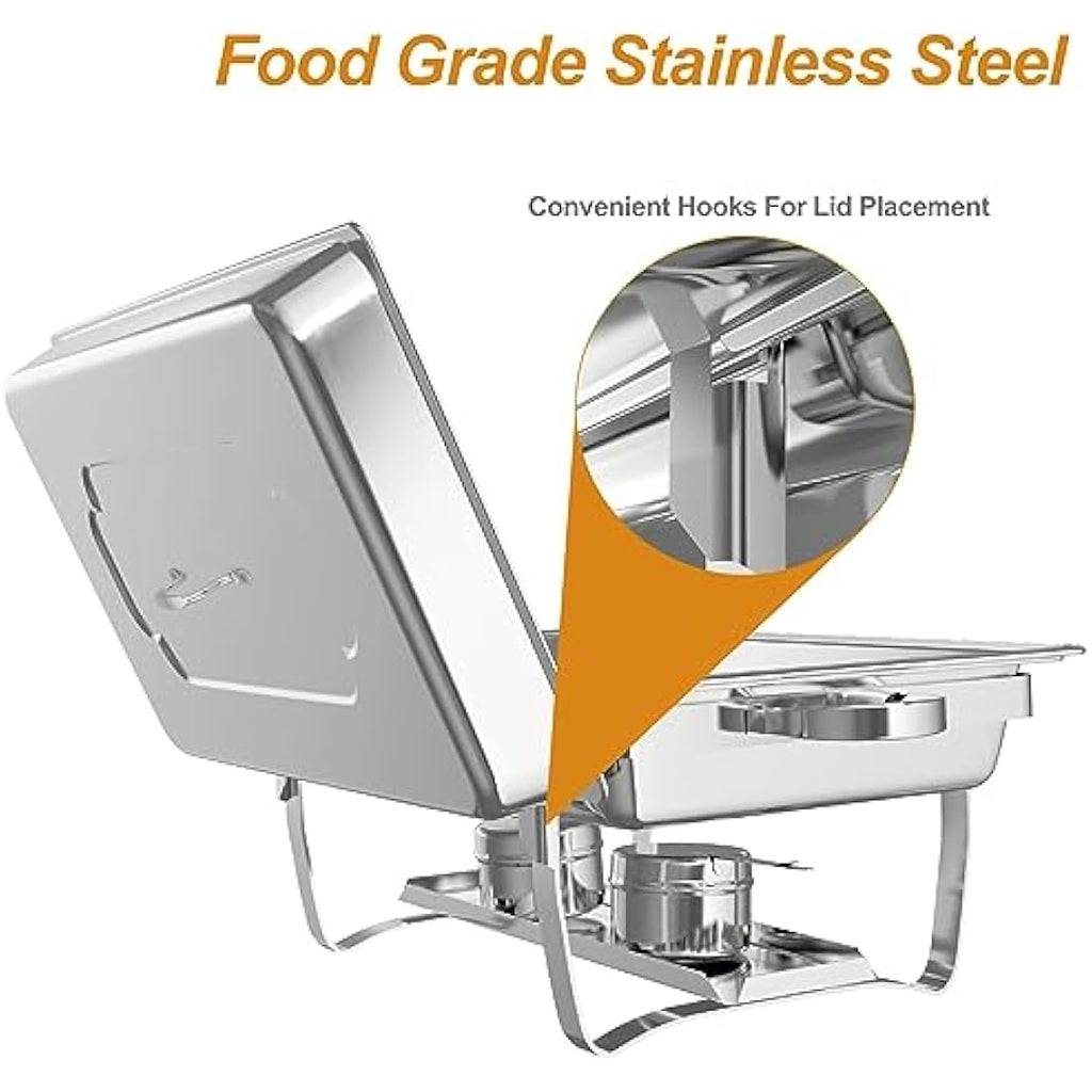 4-Pack Chafing Dish Buffet Set | 9L Stainless Steel Food Warmer
