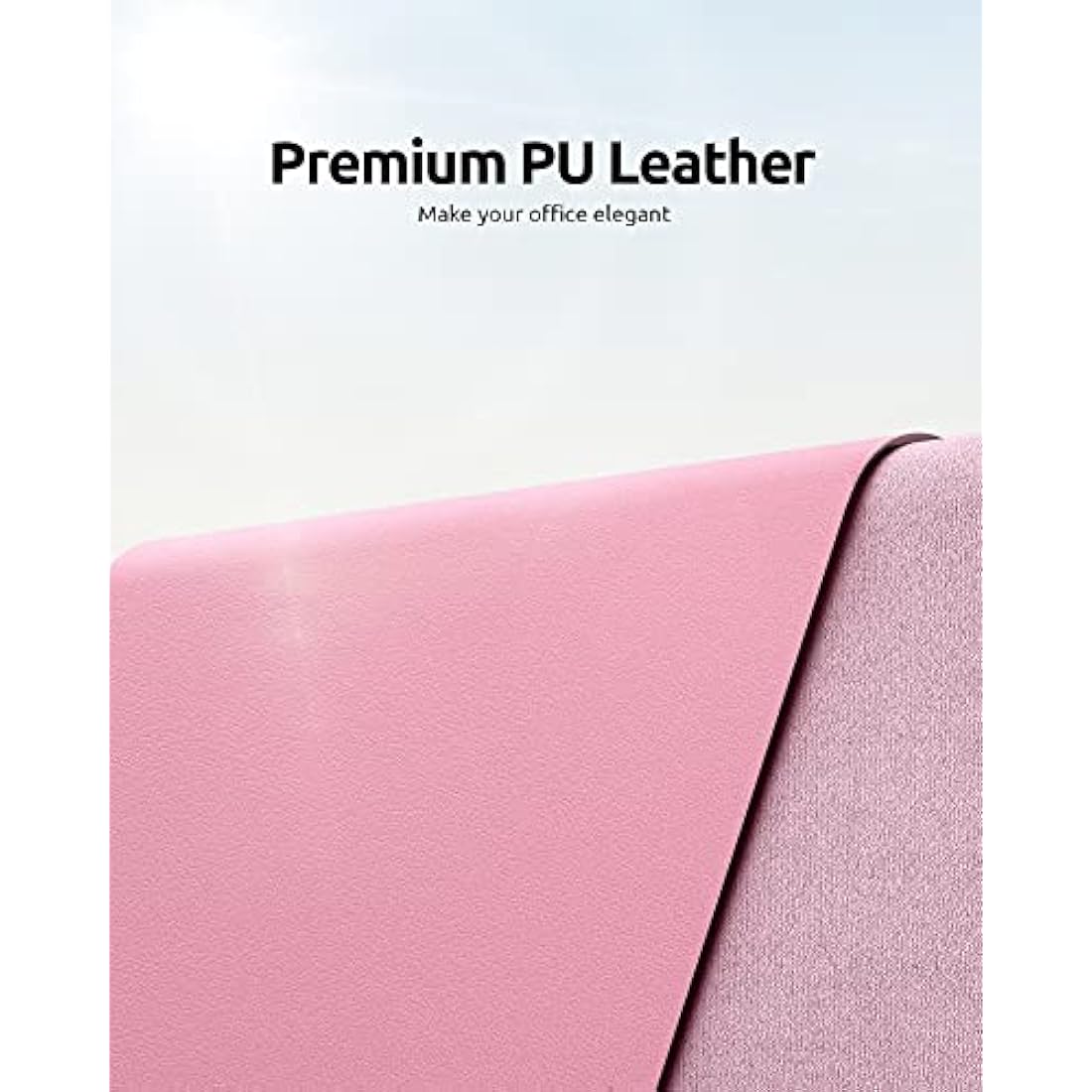 YSAGi PU Leather Desk Mat | Large Waterproof Non-Slip Mouse Pad, Pink
