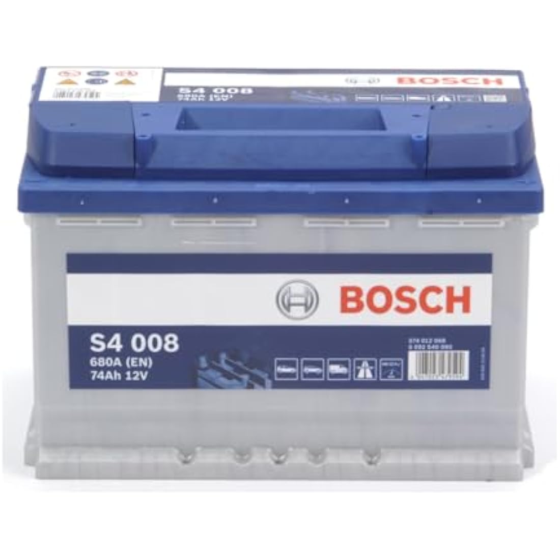 Bosch S4 008 Car Battery | Type 096 12V 74Ah 680A Lead-Acid Battery