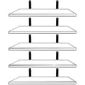 Mardili Rustic White Floating Shelves – Set of 5 Wood Wall Mounted Shelves