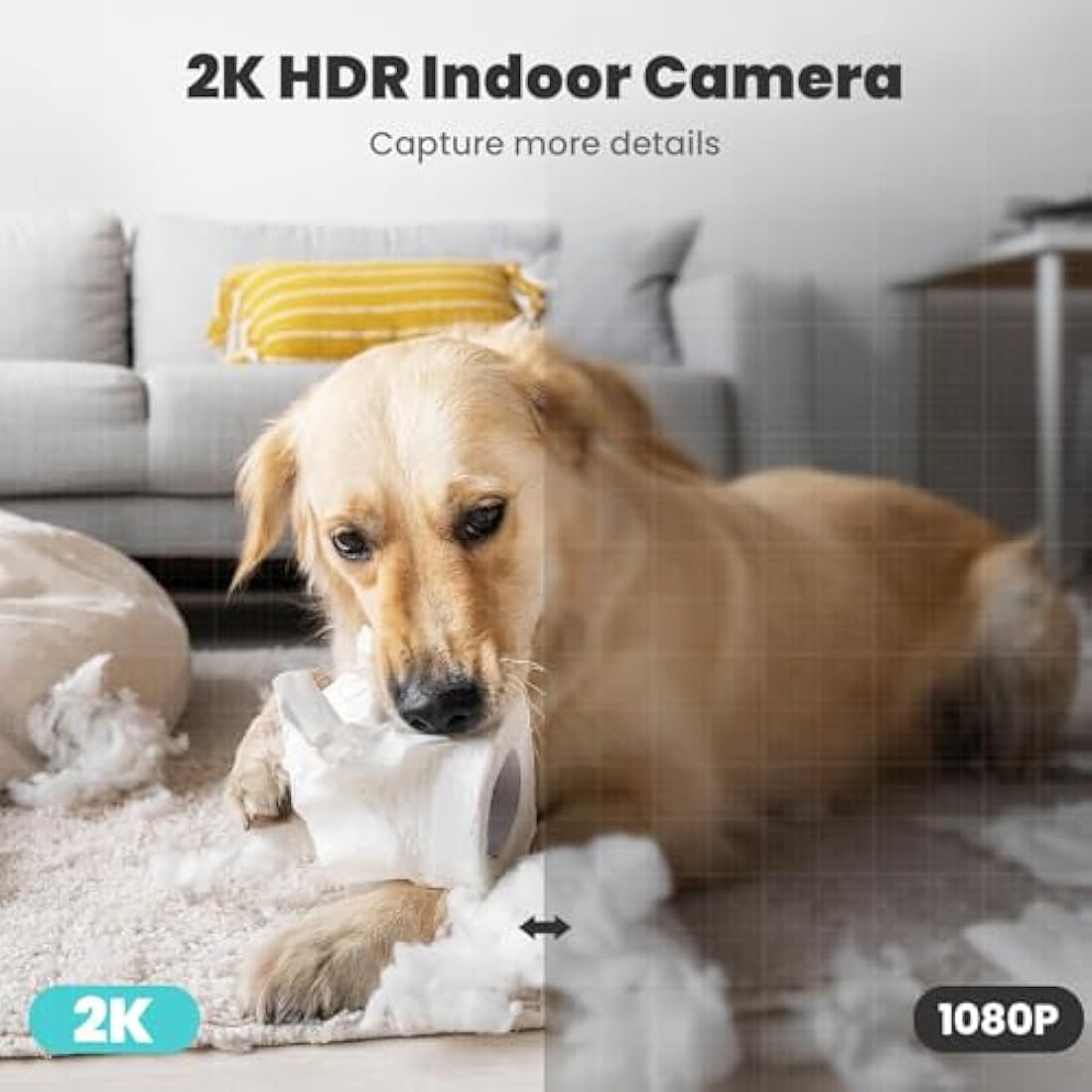 Litokam 2K Indoor Security Camera – 360° Pan/Tilt WiFi Baby Monitor