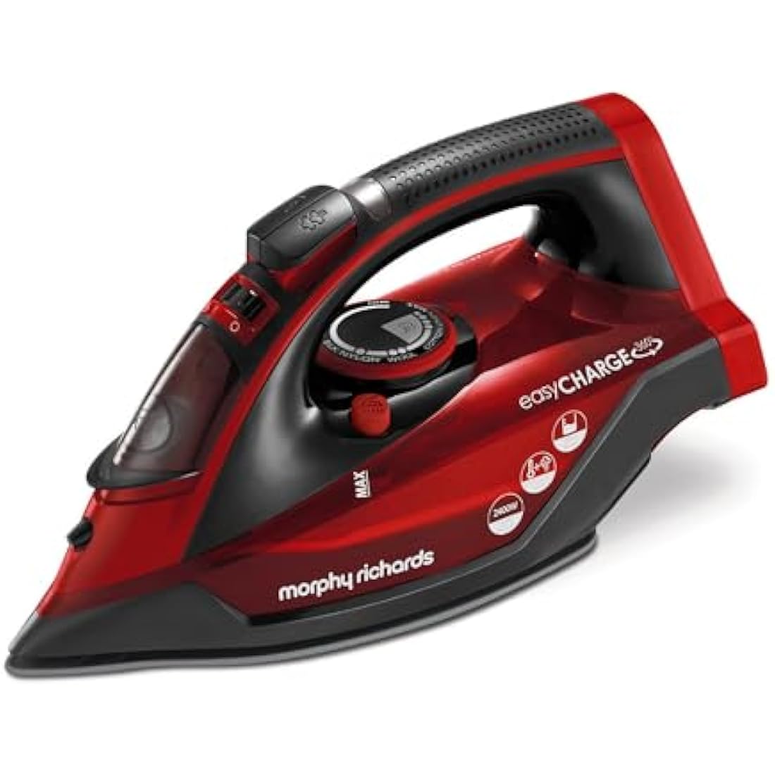 Morphy Richards EasyCHARGE Cordless Steam Iron | 2400W Ceramic Red