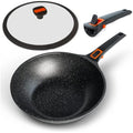 Pep Non-Stick Induction Wok with Lid and Detachable Handle - 29cm Aluminium