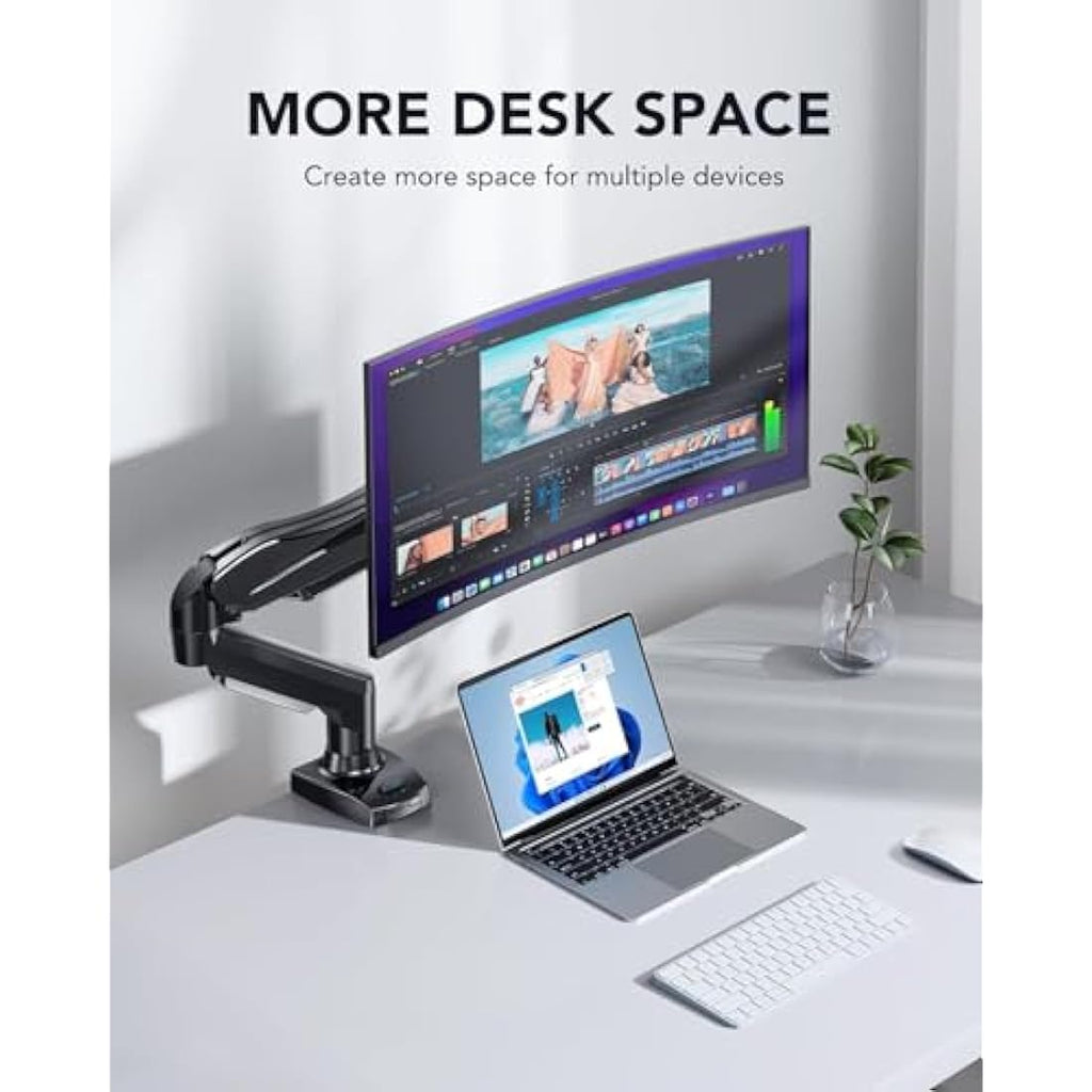 HUANUO Single Monitor Arm – Height Adjustable VESA Mount for 13-32" Screens