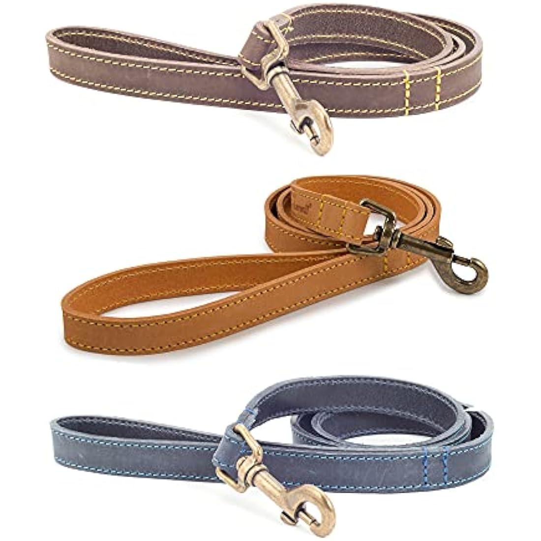 Ancol Timberwolf Sable Leather Dog Lead – Heavy Duty Handcrafted Leash