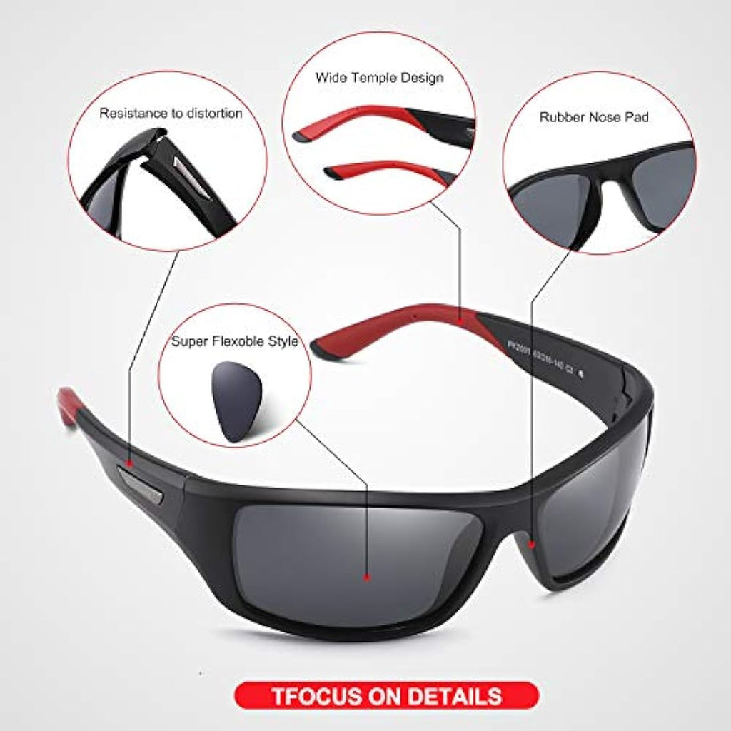 PUKCLAR Polarized Sports Sunglasses – TR90 Frame Cycling & Running Goggles