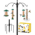iBorn Heavy Duty Bird Feeding Station – 87 Inch Metal Pole with 4 Hooks
