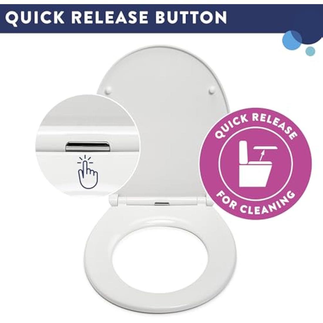 Croydex Capri Oval Toilet Seat – Soft Close & Quick Release White