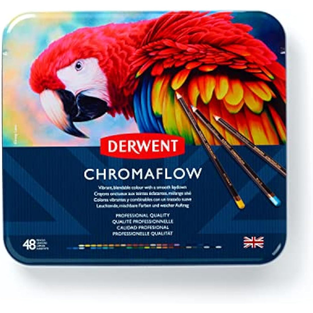 Derwent Chromaflow Colored Pencils – Set of 48 Professional Tin