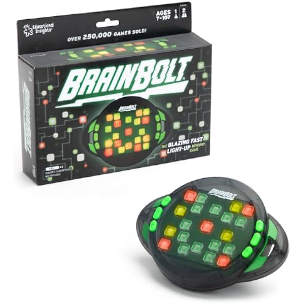 Learning Resources BrainBolt Handheld Memory Game | Electronic Brain Teaser