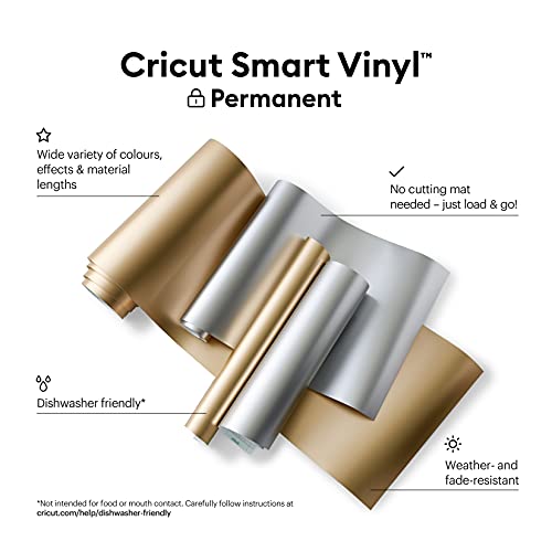 Cricut Smart Vinyl Permanent Matte Metallic Champagne - 3.7m Roll