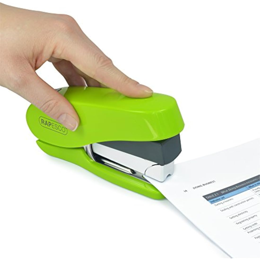 Rapesco Luna Less Effort Desktop Stapler | 50 Sheet Capacity | Green