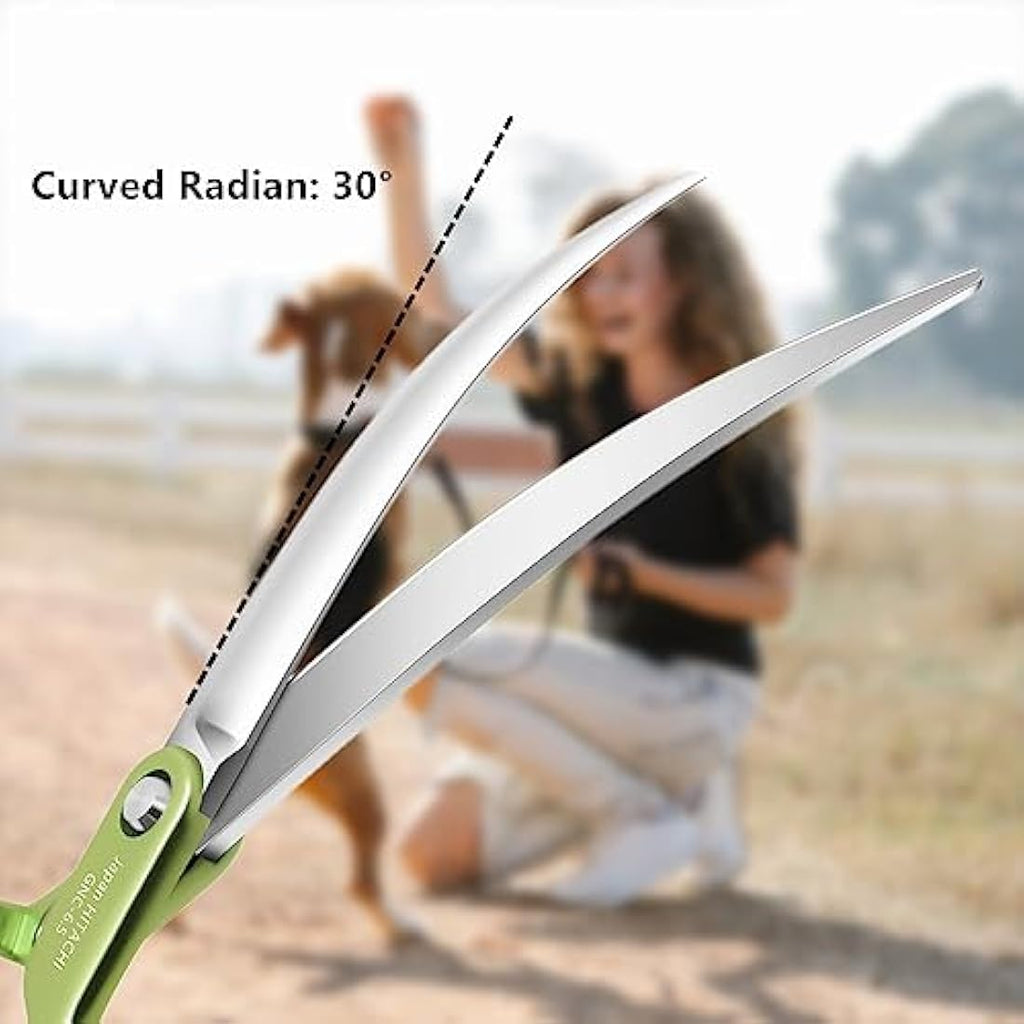Hashimoto Curved Dog Grooming Scissors – 6.5" Lightweight Japanese Steel
